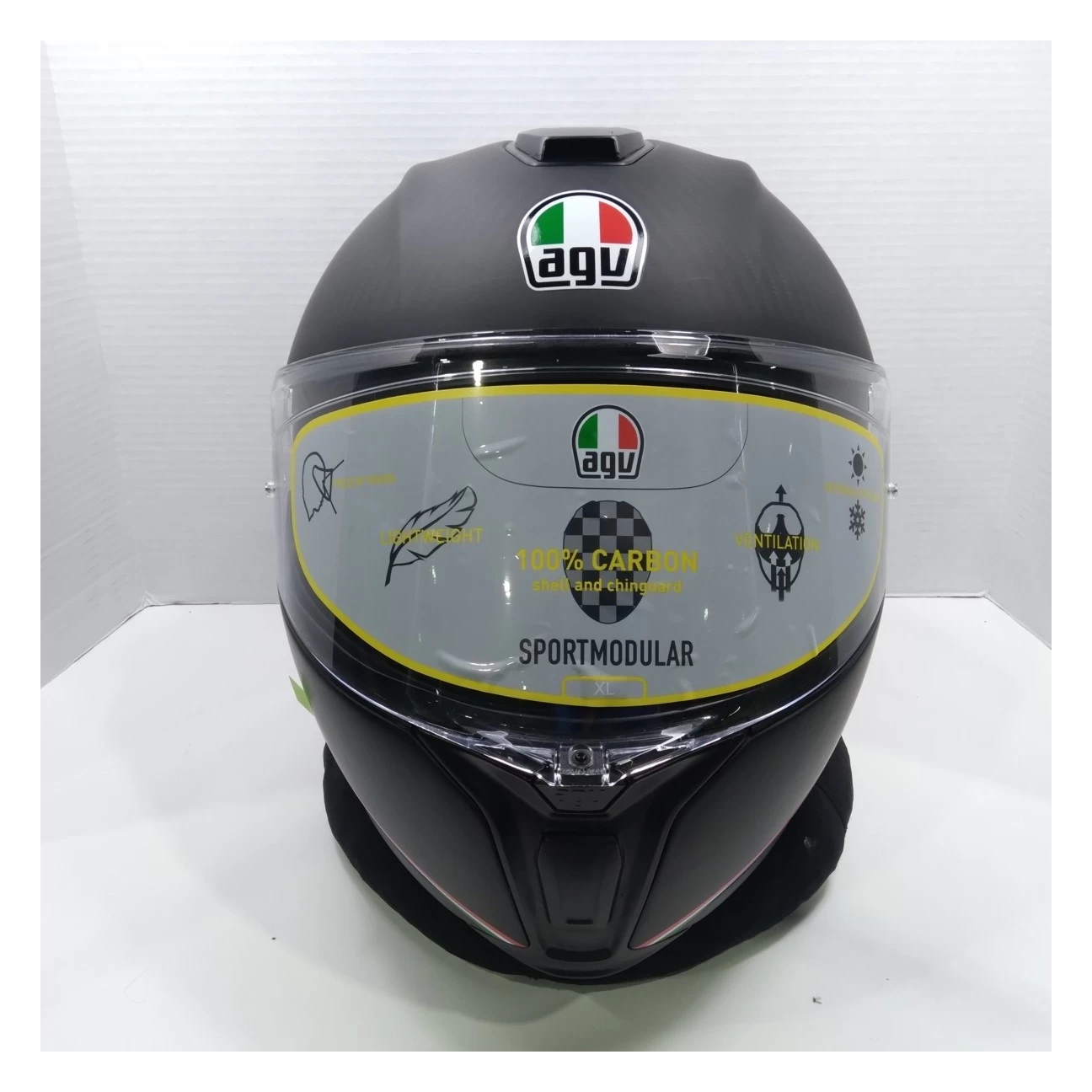 AGV Sportmodular Carbon Tricolore Helmet Matte Black / XL [Blemished - Very Good] - Image 7