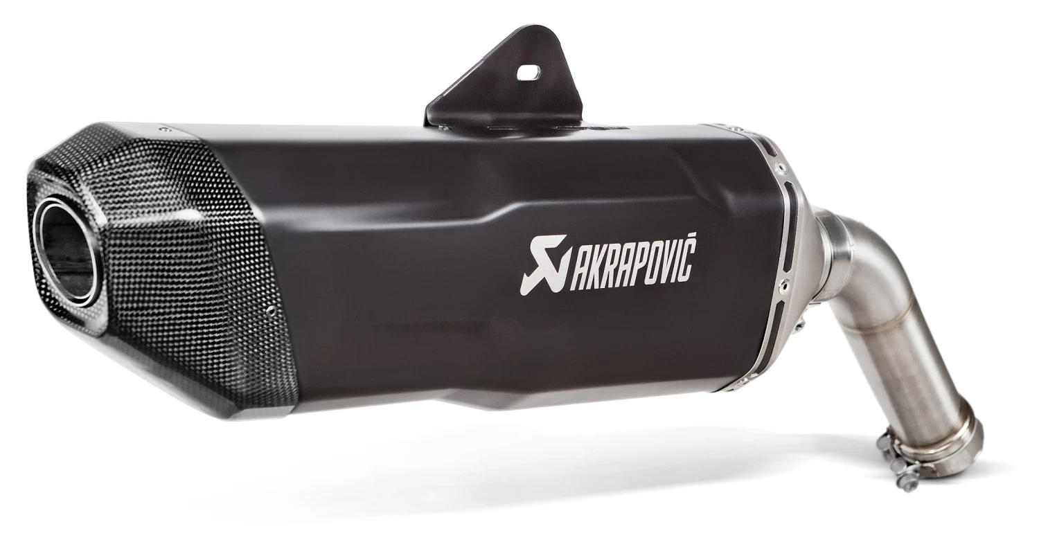 Akrapovic Slip-On Exhaust BMW F750GS / F850GS / Adventure Black Titanium/Carbon Fiber [Open Box] - Image 2