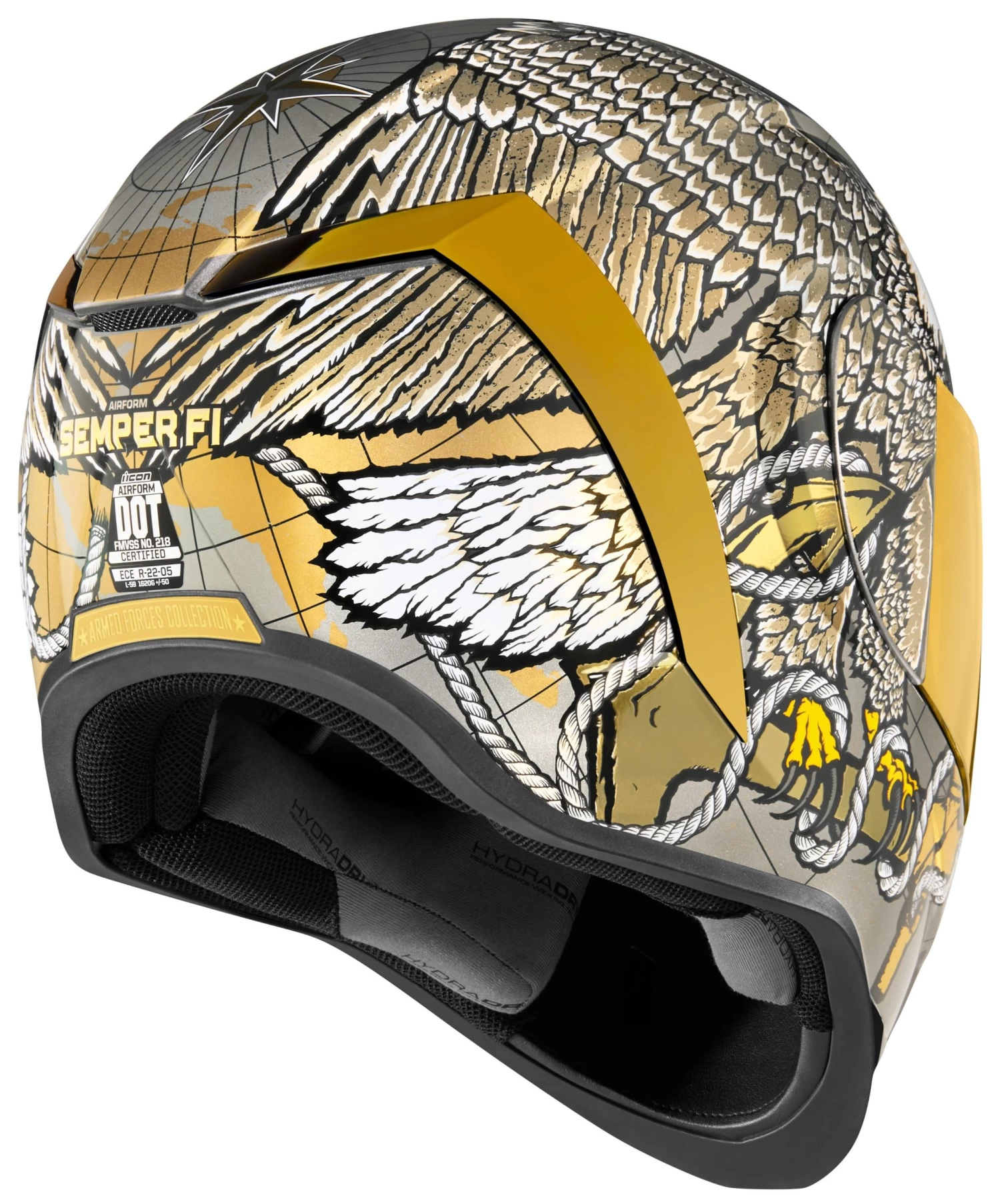 Icon Airform Semper Fi Helmet Gold/Silver/White / LG [Open Box] - Image 3