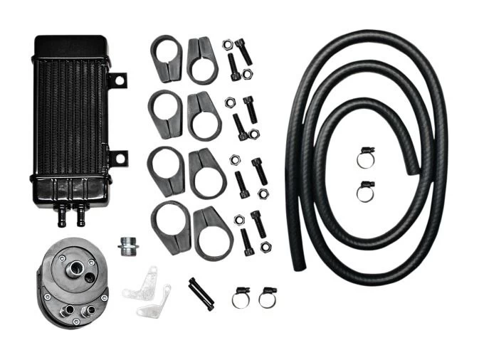 Jagg Vertical Frame Mount Wide Line Oil Cooler For Harley 1955-2022