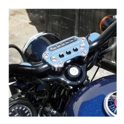 Joker Machine Riser Handlebar Top Clamp Indicator Light Cutout For Harley -Icon Store joker machine clamp w instr cutout 1