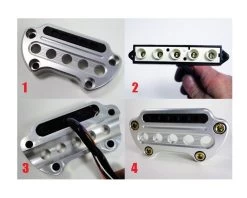 Joker Machine Riser Handlebar Top Clamp Indicator Light Cutout For Harley -Icon Store joker machine clamp w instr cutout 2