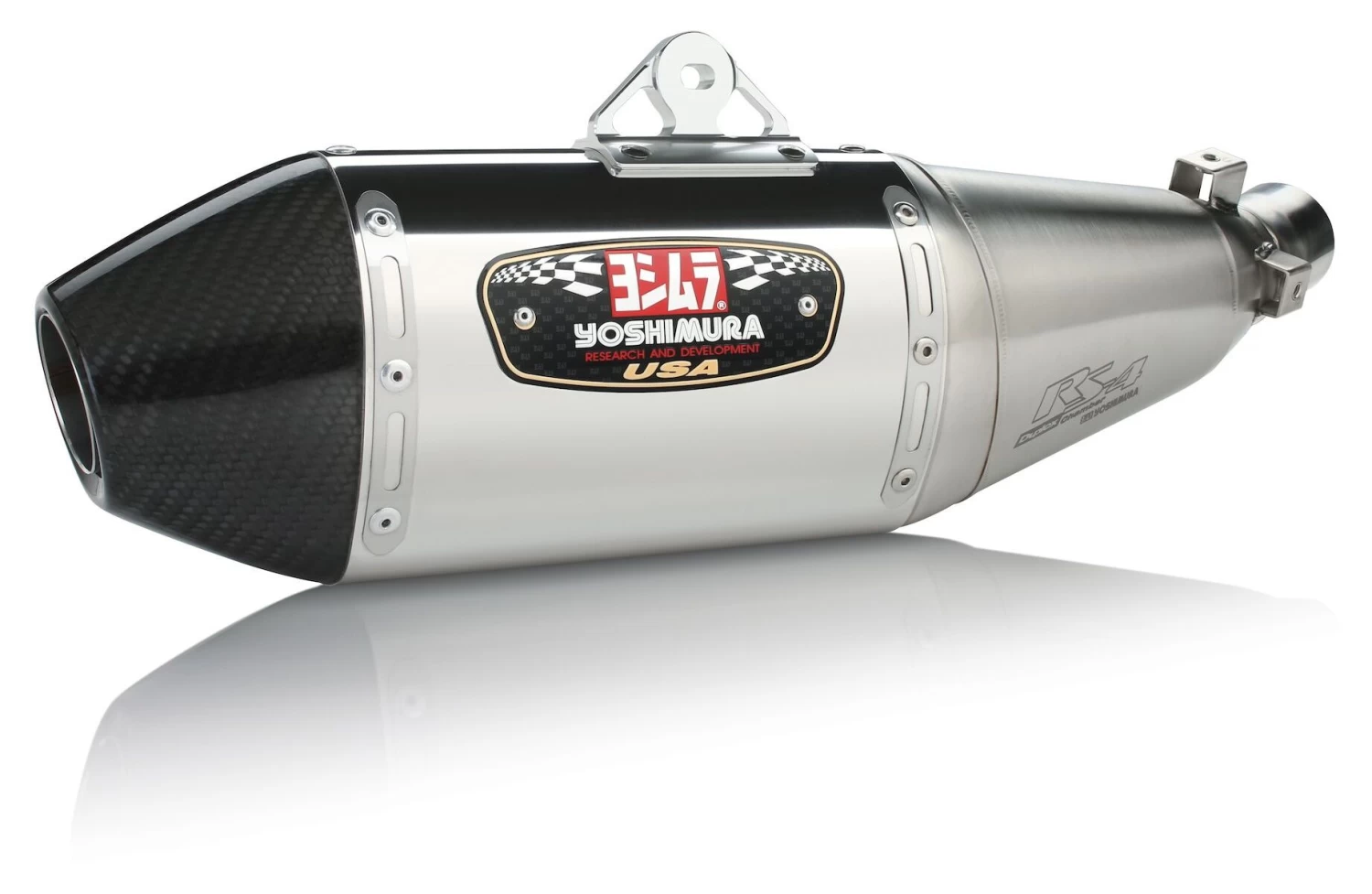 Yoshimura RS4 Street Slip-On Exhaust Kawasaki ZX6R / ZX636 2013-2018 Stainless Steel/Carbon Fiber [Previously Installed]
